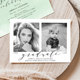 Mint Grönt Photo Studentfest Inbjudningar