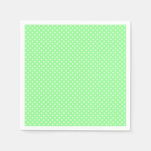 Mint Grönt Polka Dot Mönster Napkins Pappersservett (Framsidan)