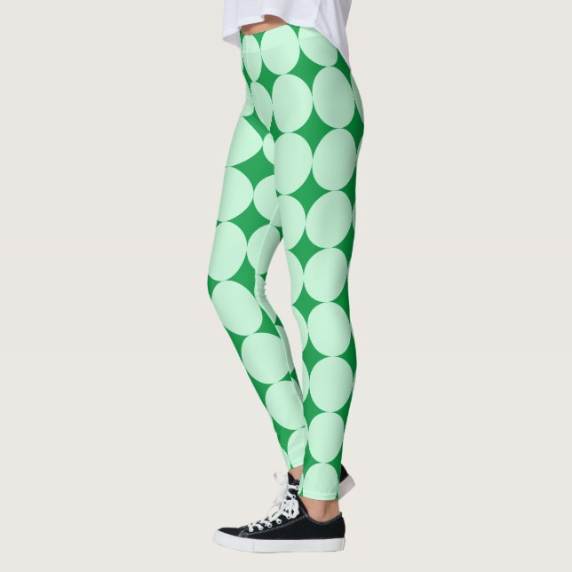 Mint Grönt Polka Dot-St patrick's day Leggings (Vänster)
