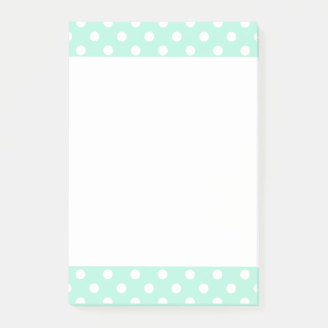 Mint grönt polka dots Post-it-anteckningsblock Post-it Block (Framsida)
