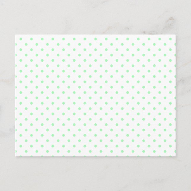 Mint Grönt Polka dots Vykort (Framsida)