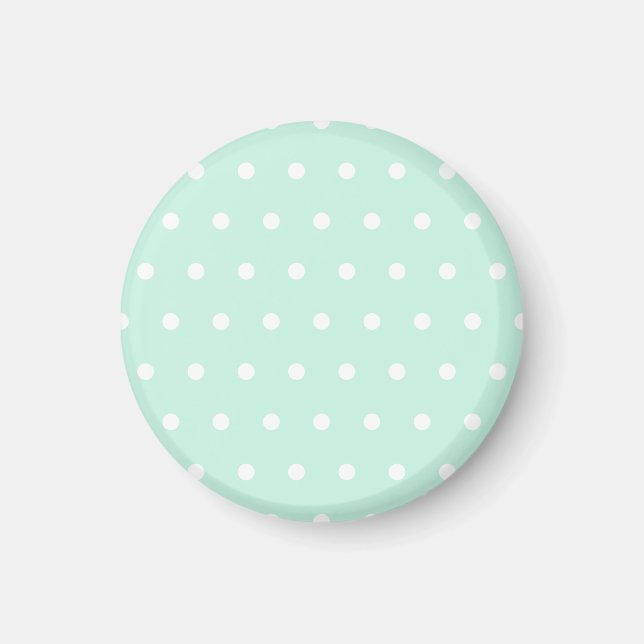 Mint Grönt Polka-punkt Magnet (Framsidan)
