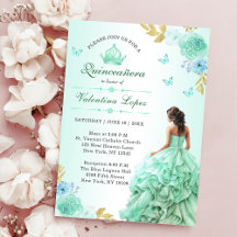 Mint Grönt Princess Dress Quinceañera Birthday