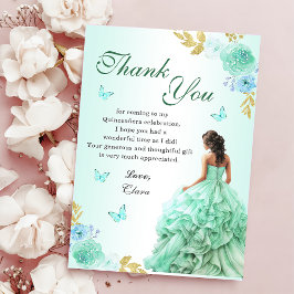 Mint Grönt Princess Dress Quinceañera Birthday Tack Kort