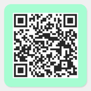 Mint Grönt QR CODE-fästmärke Fyrkantigt Klistermärke