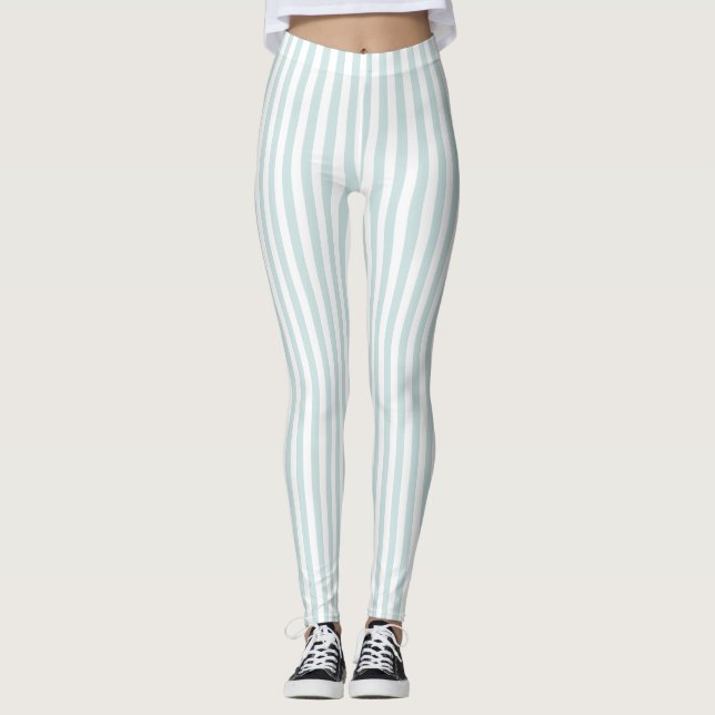 Mint Grönt Rand Leggings (Framsida)