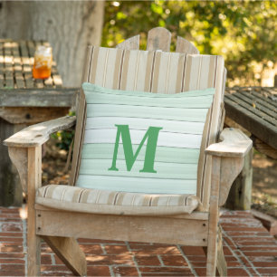 Mint Grönt Rand minimalist Modern Pastel linjer Kudde