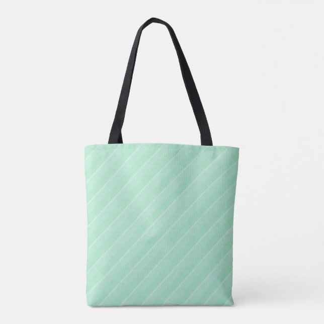 Mint Grönt Rand Modern Design Trendig Template Tygkasse (Baksida)