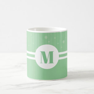 Mint grönt rand monogram brev pastel minimal kaffemugg