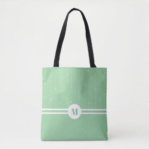 Mint grönt rand mönster anpassningsbar monogram tygkasse