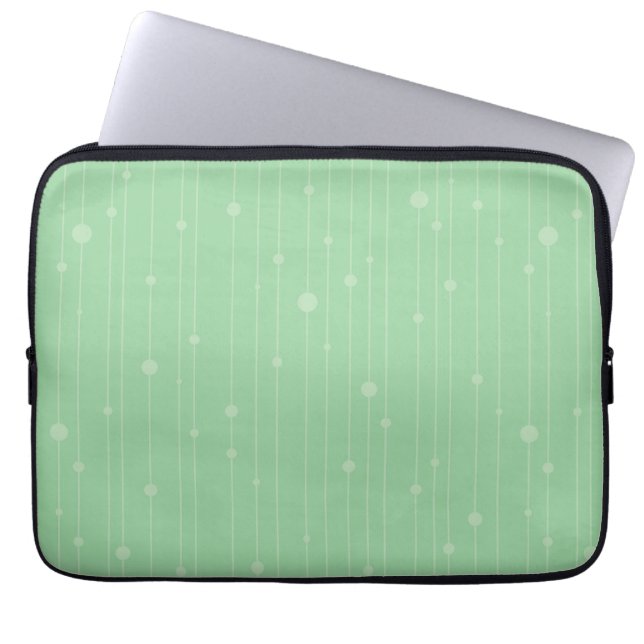 Mint grönt rand och punkter för modern ekodesign laptop fodral (Framsidan)