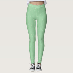 Mint grönt rand och punkter för modern ekodesign leggings