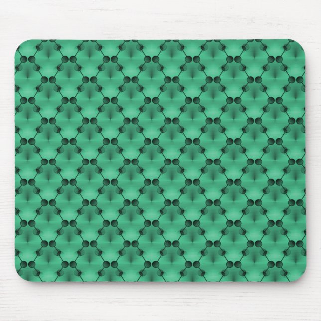 Mint Grönt Retro Funk Circles Mousepad Musmatta (Framsidan)