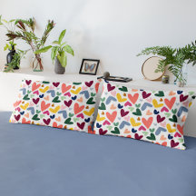 Mint Grönt  Rosa Blue Hearts Art Mönster