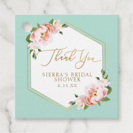 Mint Grönt Rosa Guld Geometric Möhippa Gåvor Etiketter