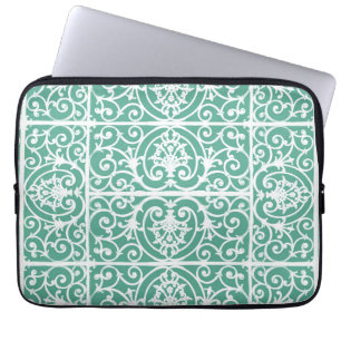 Mint grönt rullwork mönster laptop fodral