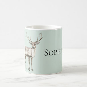 Mint Grönt Rustic Hjort Kaffemugg