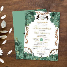 Mint Grönt Sage Ro Charro Western Quinceanera Inbjudningar