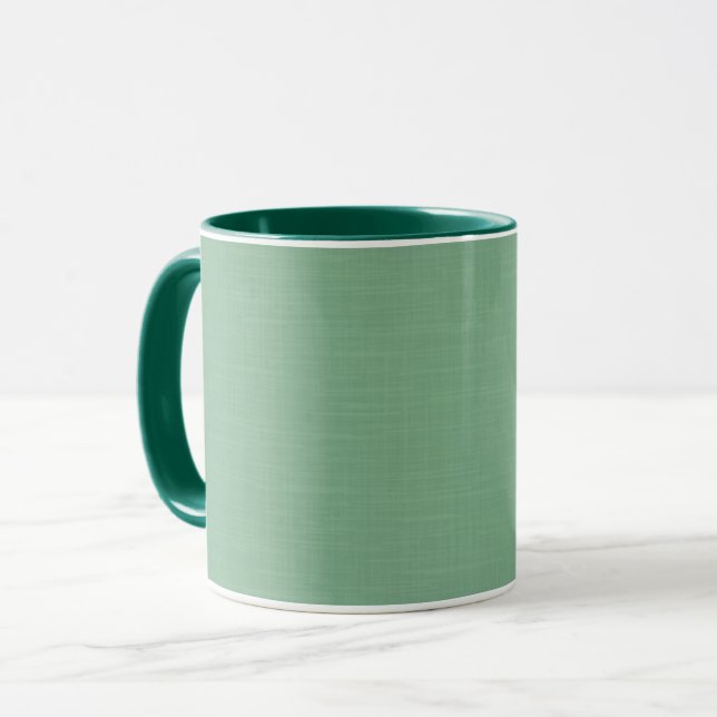 Mint grönt solid texturerad mugg (Framsida vänster)