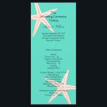 Mint Grönt Starfish Tall Bröllopsprogram Template Program<br><div class="desc">Tall,  strandtemamall papper bröllopsprogram i grönt med stora stjärnor,  eller havstjärnor. Använda båda sidor att anpassa sig till ceremonin i giftermål. Utskrivet på flygblad pappert,  det här är ett billigt sätt att ha söt-program för din bröllop-ceremoni.</div>