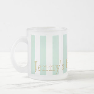 Mint Grönt Stripe Mugg Anpassad design