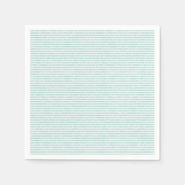 Mint Grönt Stripe Party Napkin Pappersservett (Framsidan)