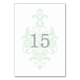 Mint Grönt Subtle Damask Bord Card Bordsnummer