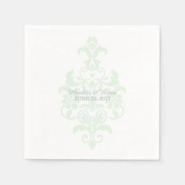Mint Grönt Subtle Damask Papper Napkins Pappersservett