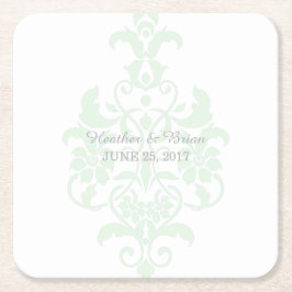 Mint Grönt Subtle Damask Papper Underlägg