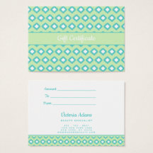 Mint Grönt & Teal Tribal Ikat | Intyg om gåva