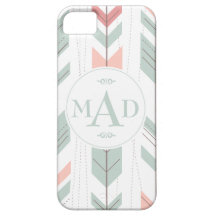 Mint Grönt Tribal Mönster Monogram iPhone 5 Fodral