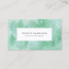 Mint Grönt vattenfärg | Modern Chic Visitkort