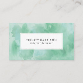 Mint Grönt vattenfärg | Modern Chic Visitkort