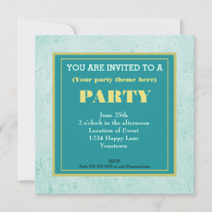 Mint Grönt Vintage papprare struktur Generic Party Inbjudningar