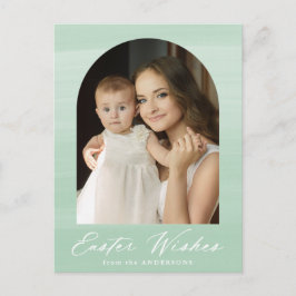 Mint Grönt Watercolor Arch 2 Photo Påsk Önskemål Helg Vykort