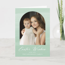 Mint Grönt Watercolor Arch 2 Photo Påsk Önskemål Helgkort