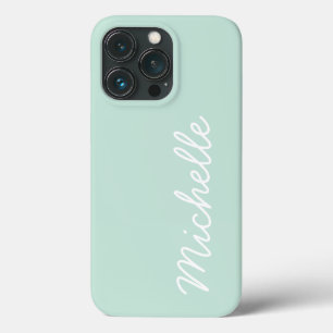 Mint Grönt & White Anpassningsbar Cursive Namn ell