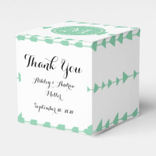 Mint Grönt White Aztec Arrows Monogram Presentaskar