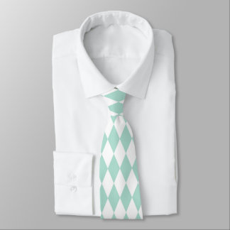 Mint Grönt & White Diamond Shapes Retro Neck Tie Slips