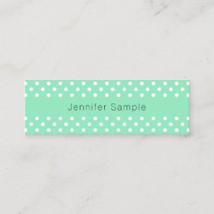 Mint Grönt White Dots Modern Elegant Template Mini Visitkort