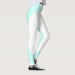 Mint Grönt White Färg Modern Elegant Template Leggings