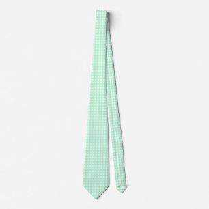 Mint Grönt & White Gingham Mönster Neck Tie Slips