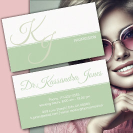 Mint Grönt White Minimalist Handlettering Plain Visitkort