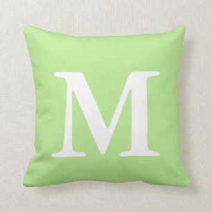 Mint Grönt White Monogrammed MThrow Pillow Kudde