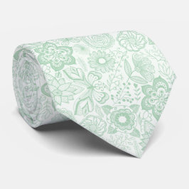 Mint-Grönt & White Snöre Mönster Tie Slips