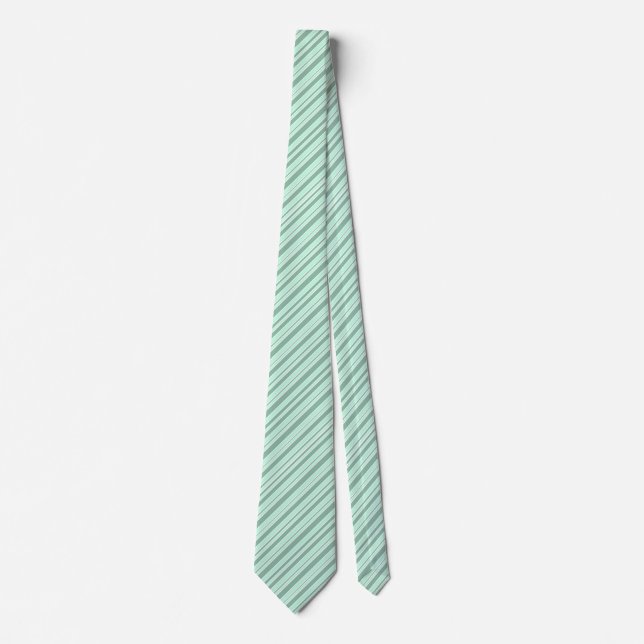 Mint Grönt & White Stripe Dubbla Sided Neck Tie Slips (Framsida)