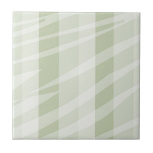 Mint Grönt White Zebra ränder Kakelplatta
