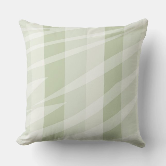 Mint Grönt White Zebra ränder Kudde (Framsida)