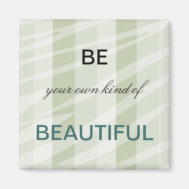 Mint Grönt White Zebra ränder Magnet (Framsidan)