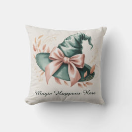 Mint Grönt Witch Hat Spooky Cute Halloween Kudde